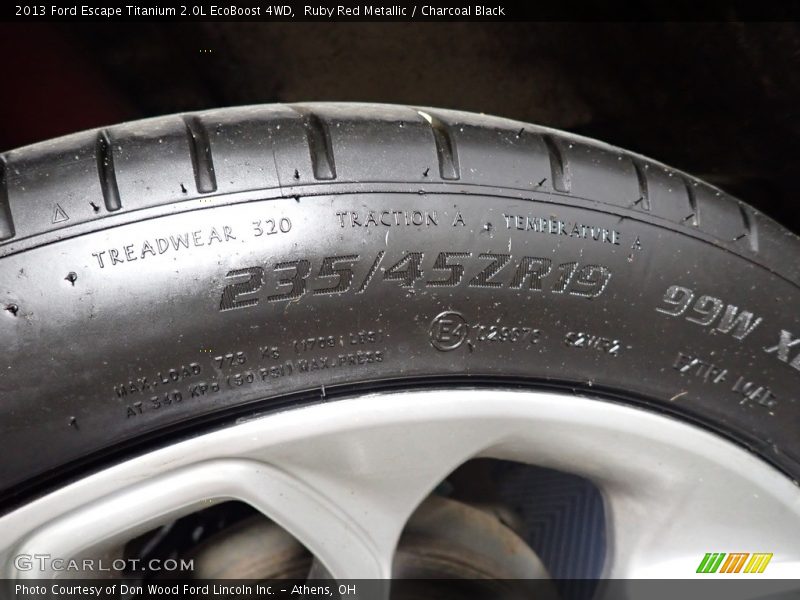 Ruby Red Metallic / Charcoal Black 2013 Ford Escape Titanium 2.0L EcoBoost 4WD