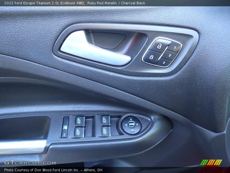 Ruby Red Metallic / Charcoal Black 2013 Ford Escape Titanium 2.0L EcoBoost 4WD