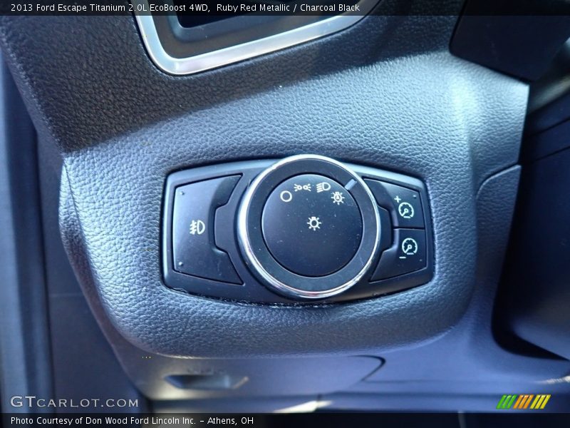 Ruby Red Metallic / Charcoal Black 2013 Ford Escape Titanium 2.0L EcoBoost 4WD