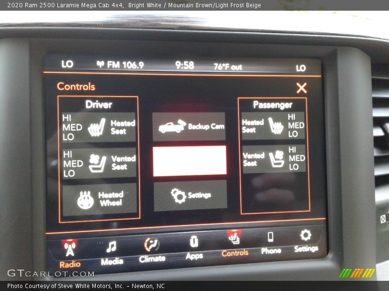 Controls of 2020 2500 Laramie Mega Cab 4x4