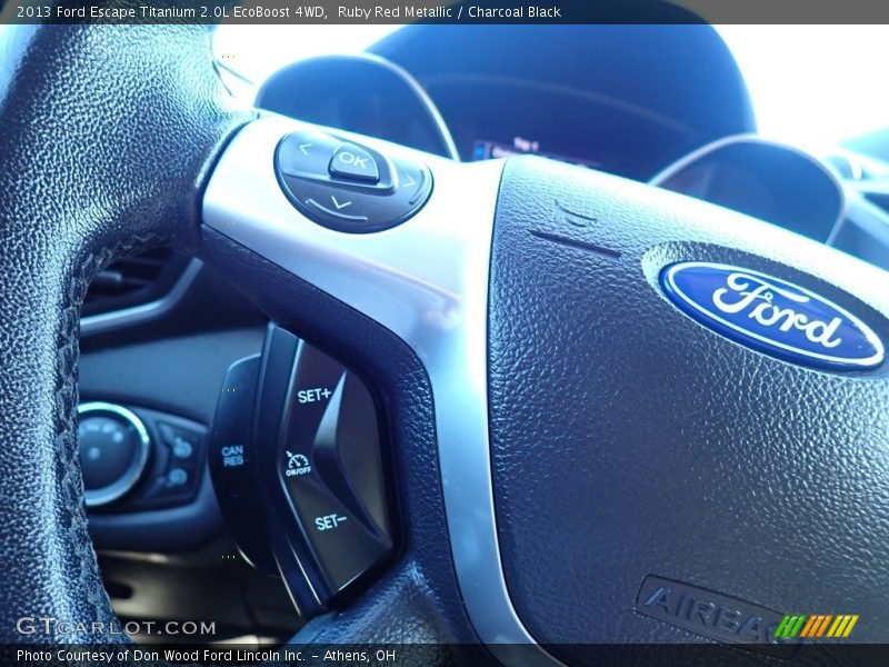 Ruby Red Metallic / Charcoal Black 2013 Ford Escape Titanium 2.0L EcoBoost 4WD