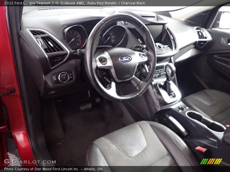 Ruby Red Metallic / Charcoal Black 2013 Ford Escape Titanium 2.0L EcoBoost 4WD