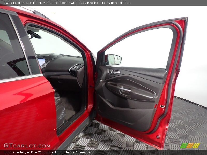 Ruby Red Metallic / Charcoal Black 2013 Ford Escape Titanium 2.0L EcoBoost 4WD