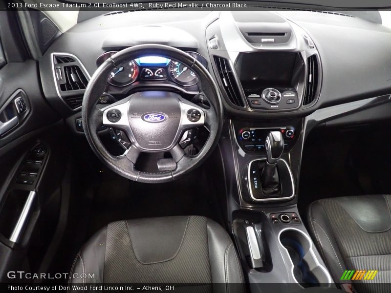 Ruby Red Metallic / Charcoal Black 2013 Ford Escape Titanium 2.0L EcoBoost 4WD