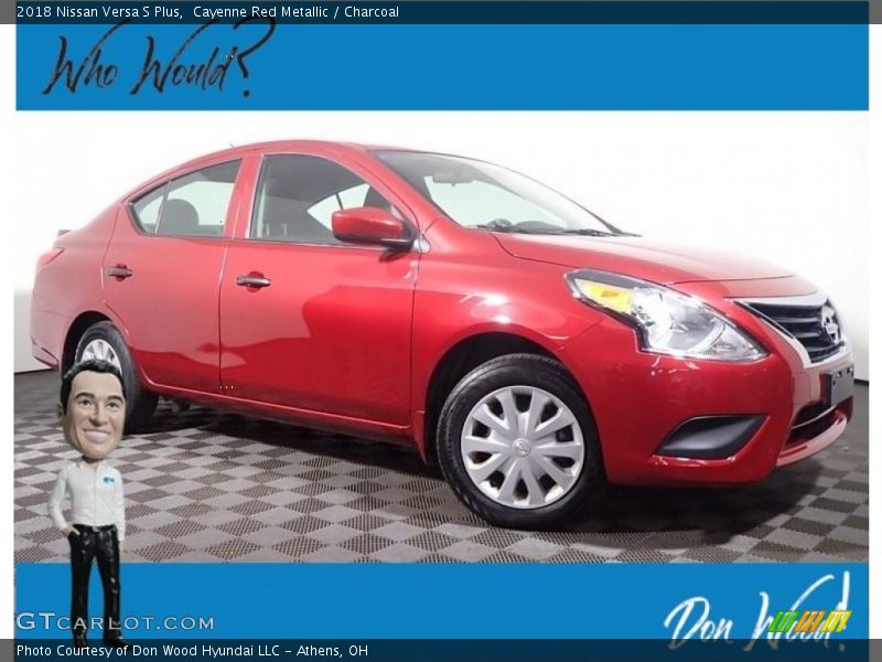 Cayenne Red Metallic / Charcoal 2018 Nissan Versa S Plus