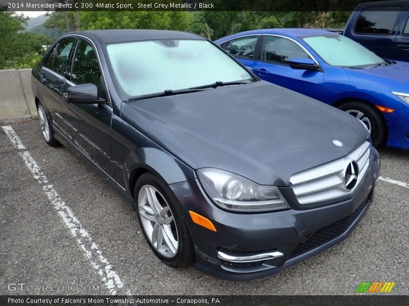Steel Grey Metallic / Black 2014 Mercedes-Benz C 300 4Matic Sport