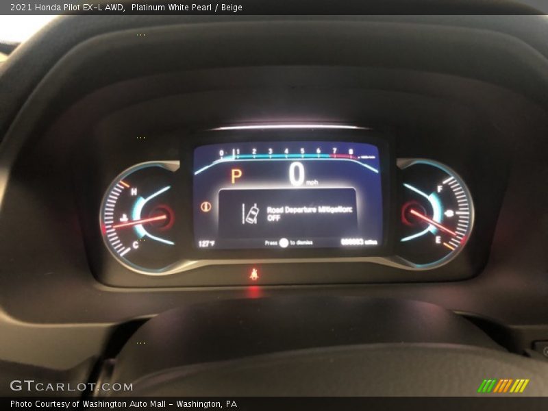 Platinum White Pearl / Beige 2021 Honda Pilot EX-L AWD