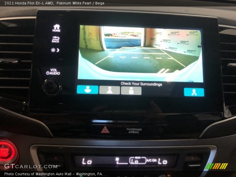 Platinum White Pearl / Beige 2021 Honda Pilot EX-L AWD
