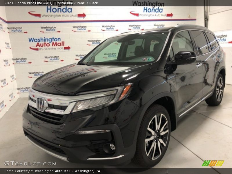 Crystal Black Pearl / Black 2021 Honda Pilot Elite AWD