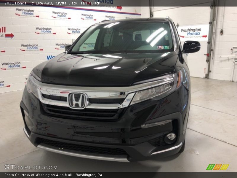 Crystal Black Pearl / Black 2021 Honda Pilot Elite AWD