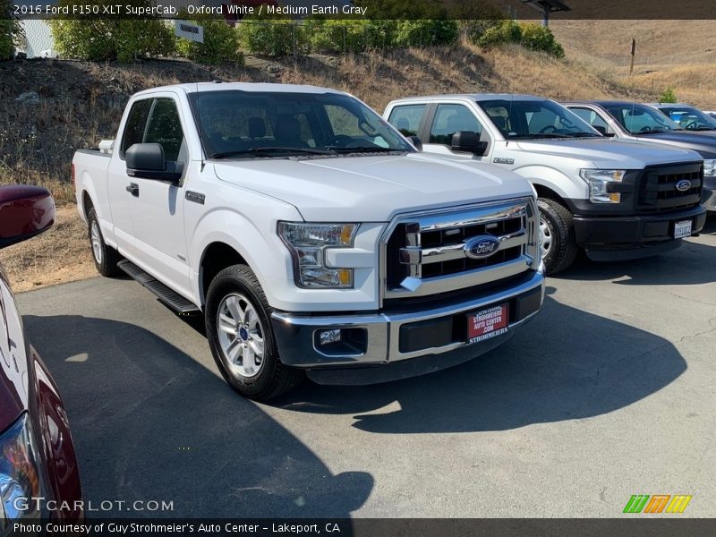 Oxford White / Medium Earth Gray 2016 Ford F150 XLT SuperCab