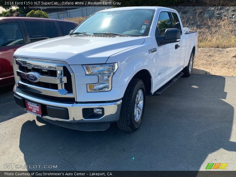 Oxford White / Medium Earth Gray 2016 Ford F150 XLT SuperCab