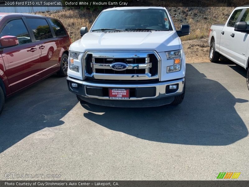 Oxford White / Medium Earth Gray 2016 Ford F150 XLT SuperCab