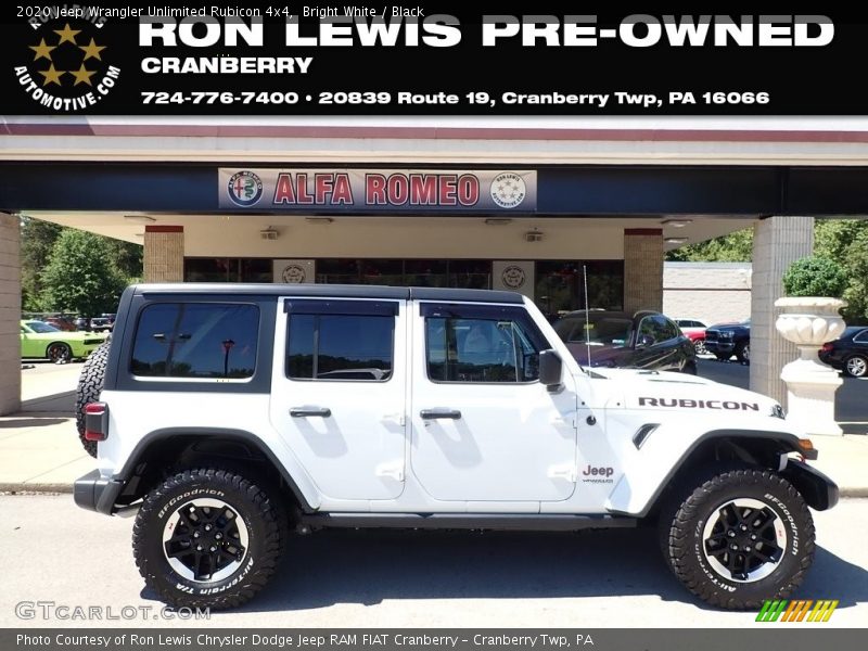 Bright White / Black 2020 Jeep Wrangler Unlimited Rubicon 4x4
