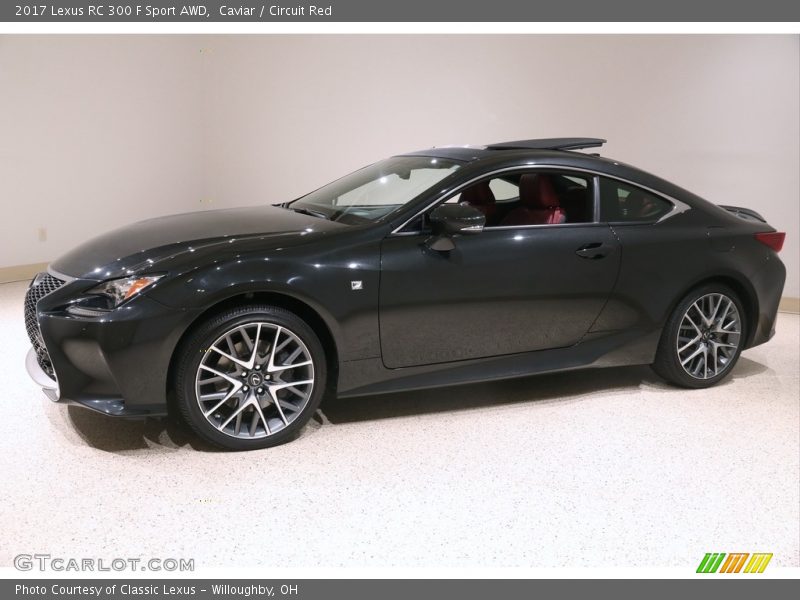 Caviar / Circuit Red 2017 Lexus RC 300 F Sport AWD