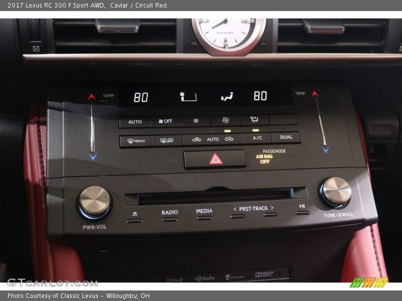 Caviar / Circuit Red 2017 Lexus RC 300 F Sport AWD