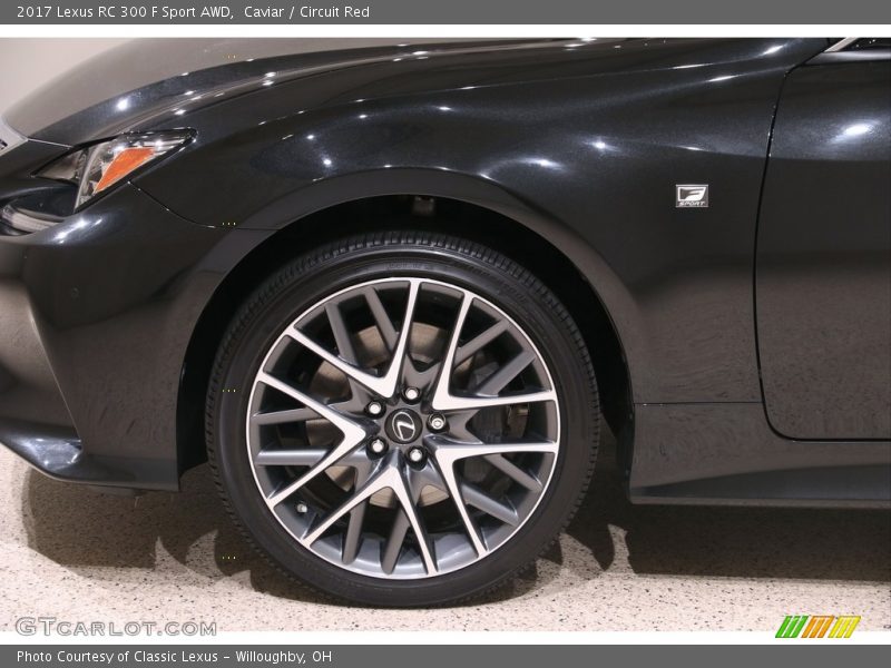 Caviar / Circuit Red 2017 Lexus RC 300 F Sport AWD