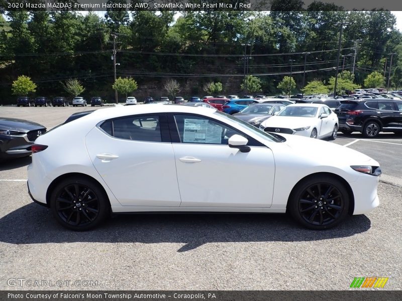 Snowflake White Pearl Mica / Red 2020 Mazda MAZDA3 Premium Hatchback AWD