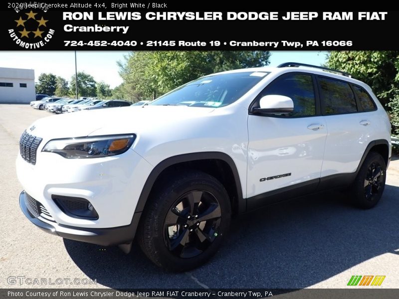 Bright White / Black 2020 Jeep Cherokee Altitude 4x4