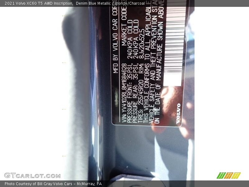 Denim Blue Metallic / Blonde/Charcoal 2021 Volvo XC60 T5 AWD Inscription