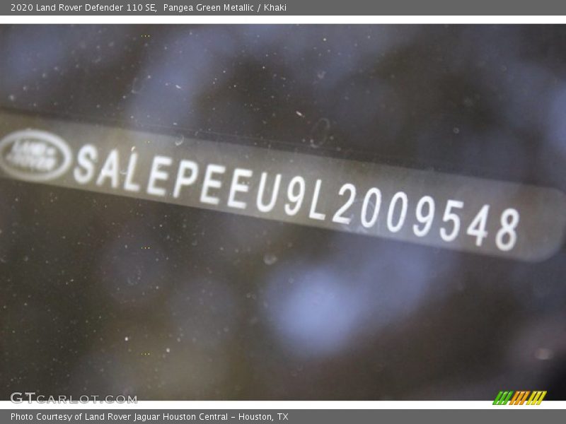Pangea Green Metallic / Khaki 2020 Land Rover Defender 110 SE