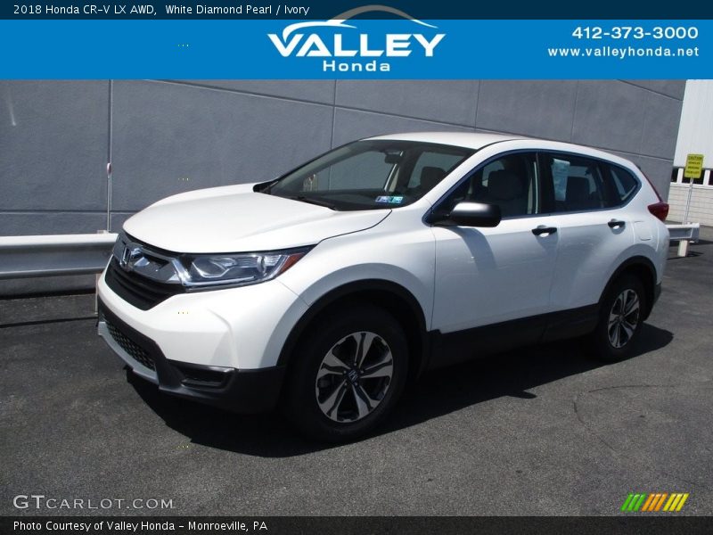 White Diamond Pearl / Ivory 2018 Honda CR-V LX AWD