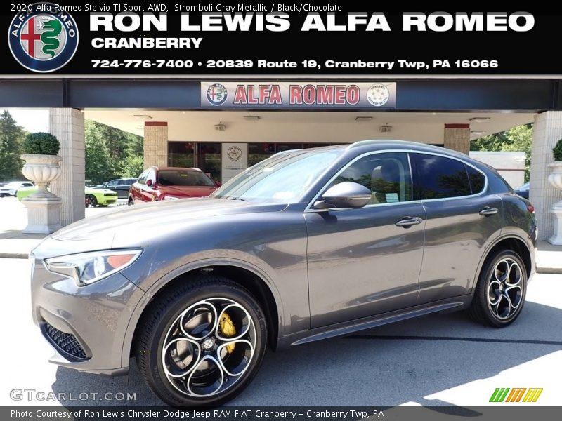 Stromboli Gray Metallic / Black/Chocolate 2020 Alfa Romeo Stelvio TI Sport AWD