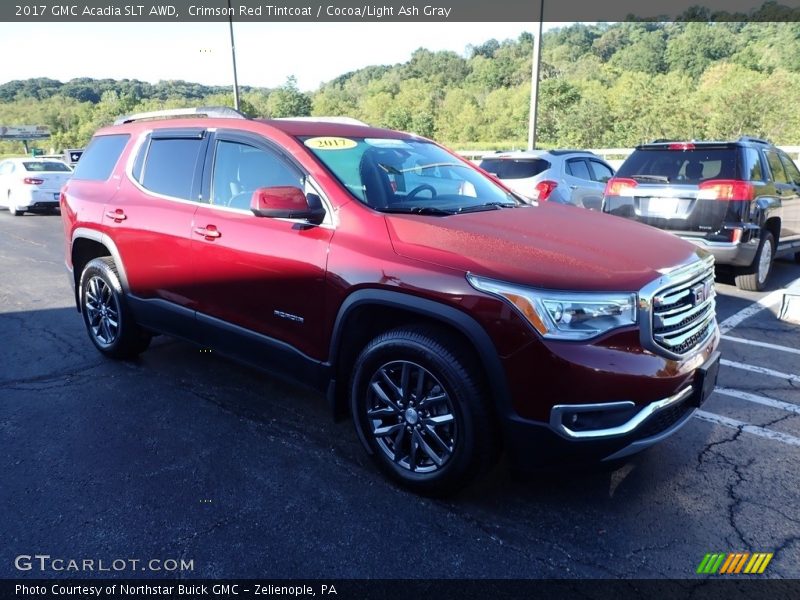 Crimson Red Tintcoat / Cocoa/Light Ash Gray 2017 GMC Acadia SLT AWD