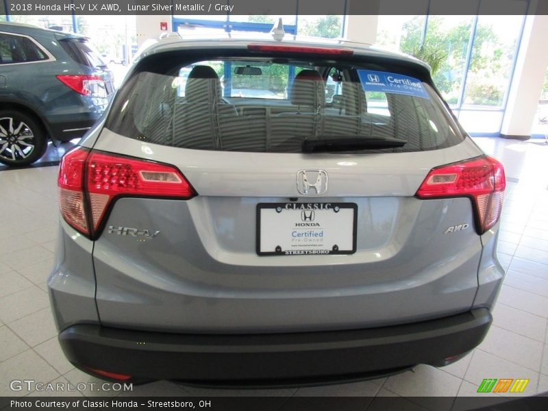 Lunar Silver Metallic / Gray 2018 Honda HR-V LX AWD