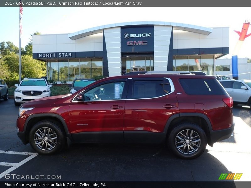 Crimson Red Tintcoat / Cocoa/Light Ash Gray 2017 GMC Acadia SLT AWD