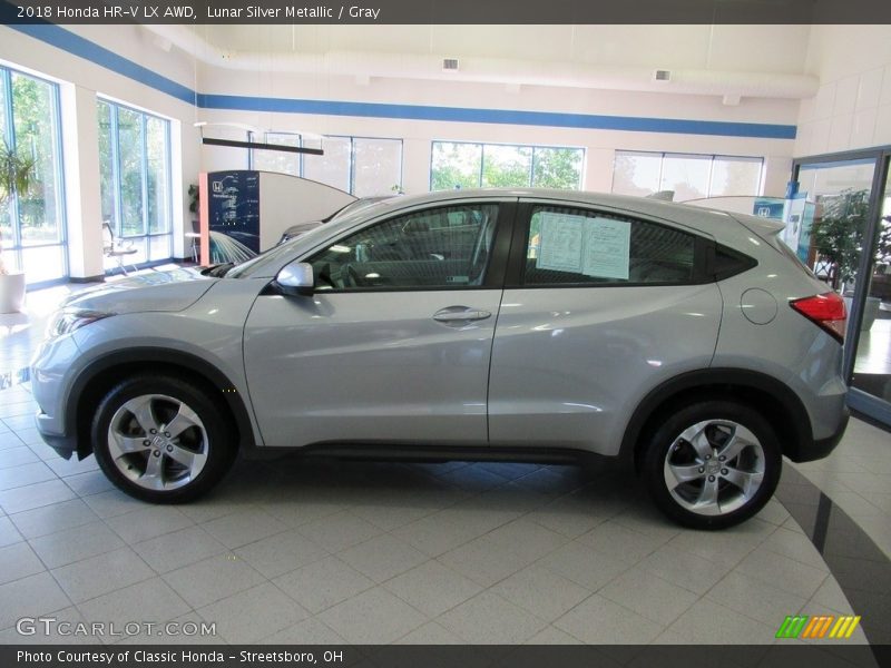 Lunar Silver Metallic / Gray 2018 Honda HR-V LX AWD