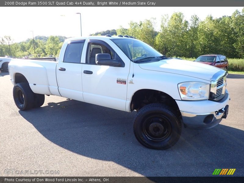 Bright White / Medium Slate Gray 2008 Dodge Ram 3500 SLT Quad Cab 4x4 Dually