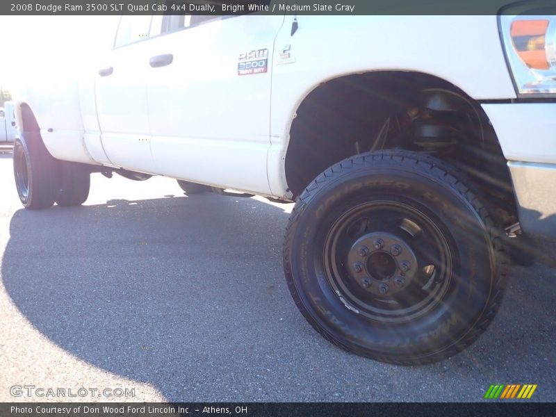 Bright White / Medium Slate Gray 2008 Dodge Ram 3500 SLT Quad Cab 4x4 Dually