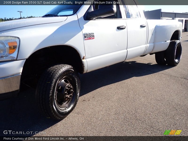 Bright White / Medium Slate Gray 2008 Dodge Ram 3500 SLT Quad Cab 4x4 Dually