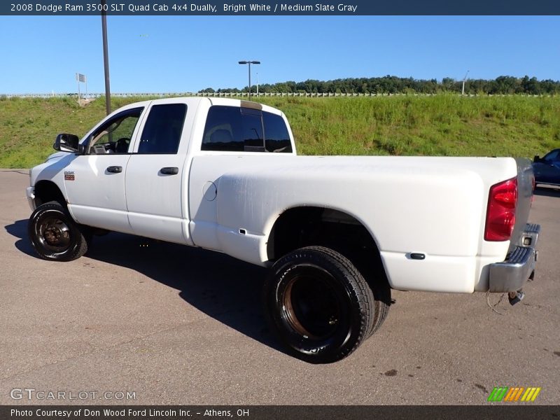 Bright White / Medium Slate Gray 2008 Dodge Ram 3500 SLT Quad Cab 4x4 Dually