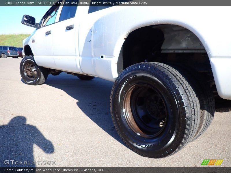 Bright White / Medium Slate Gray 2008 Dodge Ram 3500 SLT Quad Cab 4x4 Dually