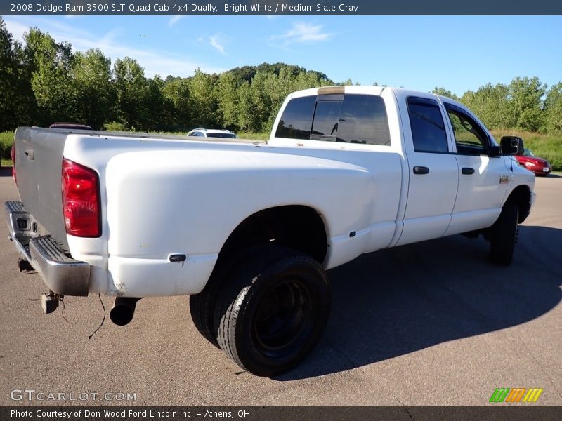 Bright White / Medium Slate Gray 2008 Dodge Ram 3500 SLT Quad Cab 4x4 Dually