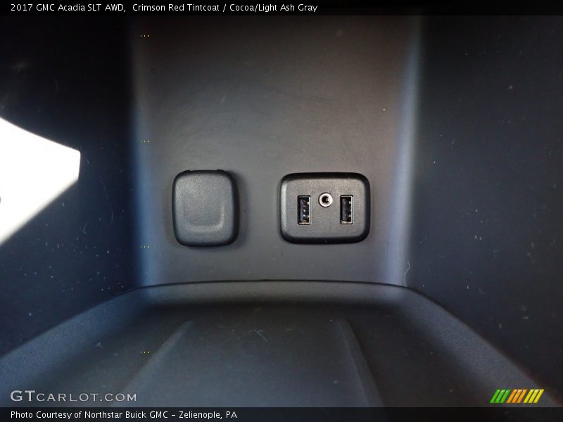 Crimson Red Tintcoat / Cocoa/Light Ash Gray 2017 GMC Acadia SLT AWD