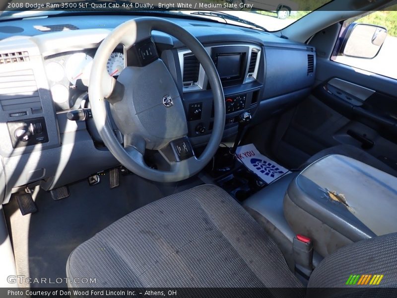 Bright White / Medium Slate Gray 2008 Dodge Ram 3500 SLT Quad Cab 4x4 Dually