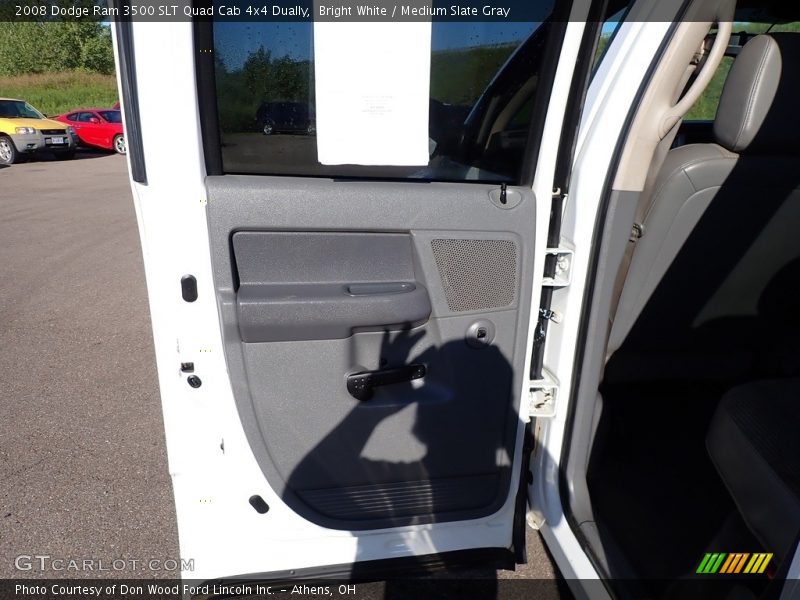 Bright White / Medium Slate Gray 2008 Dodge Ram 3500 SLT Quad Cab 4x4 Dually