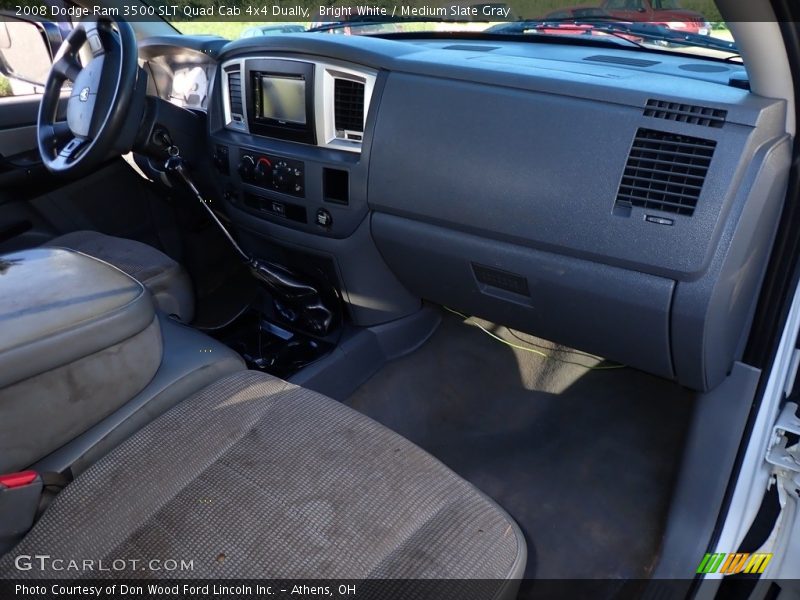 Bright White / Medium Slate Gray 2008 Dodge Ram 3500 SLT Quad Cab 4x4 Dually