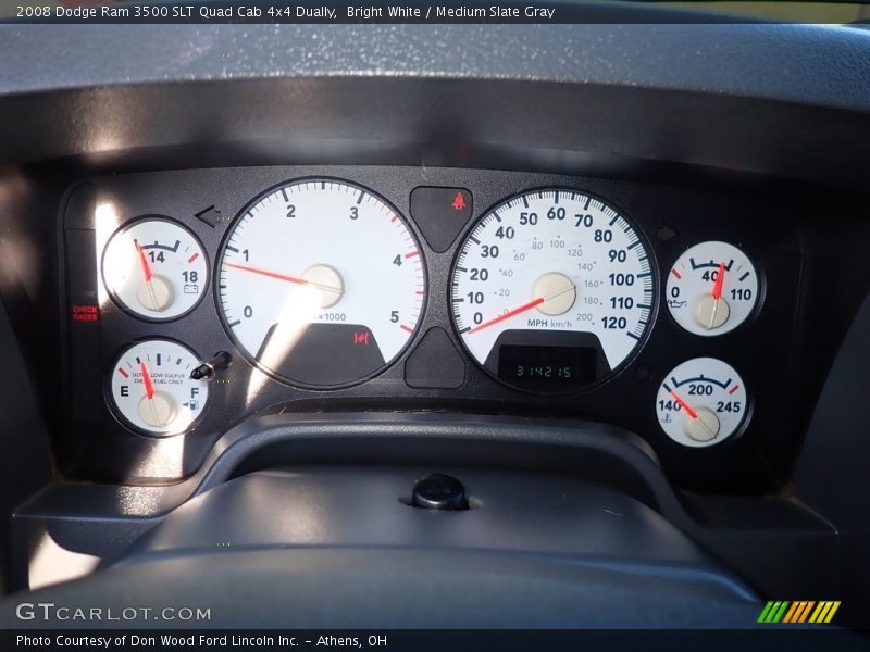 Bright White / Medium Slate Gray 2008 Dodge Ram 3500 SLT Quad Cab 4x4 Dually