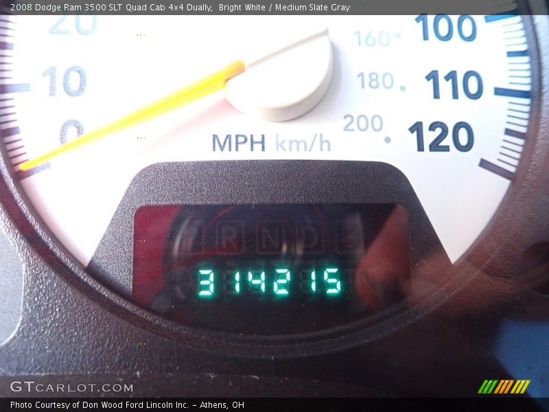 Bright White / Medium Slate Gray 2008 Dodge Ram 3500 SLT Quad Cab 4x4 Dually