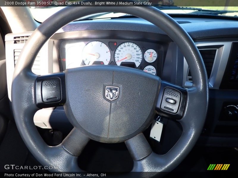 Bright White / Medium Slate Gray 2008 Dodge Ram 3500 SLT Quad Cab 4x4 Dually