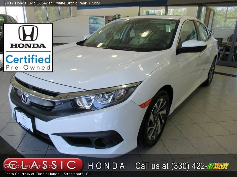 White Orchid Pearl / Ivory 2017 Honda Civic EX Sedan