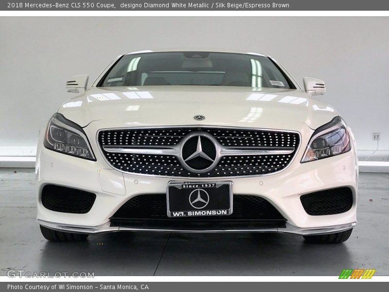 designo Diamond White Metallic / Silk Beige/Espresso Brown 2018 Mercedes-Benz CLS 550 Coupe