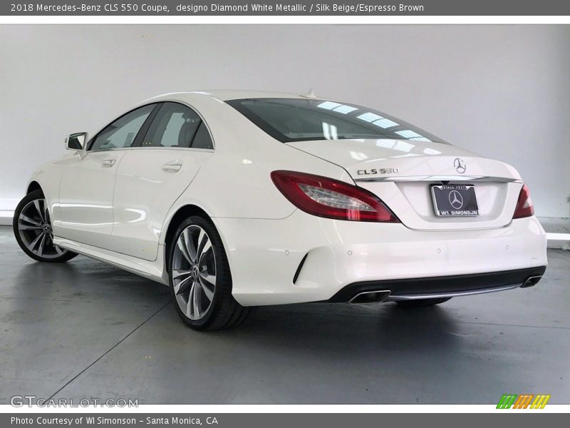 designo Diamond White Metallic / Silk Beige/Espresso Brown 2018 Mercedes-Benz CLS 550 Coupe