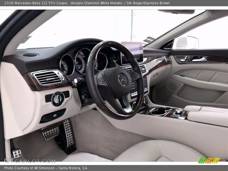 designo Diamond White Metallic / Silk Beige/Espresso Brown 2018 Mercedes-Benz CLS 550 Coupe