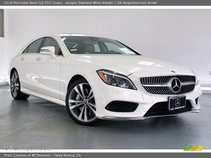 designo Diamond White Metallic / Silk Beige/Espresso Brown 2018 Mercedes-Benz CLS 550 Coupe