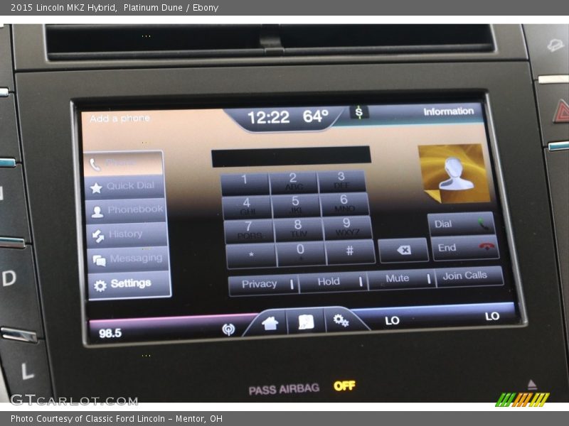 Platinum Dune / Ebony 2015 Lincoln MKZ Hybrid
